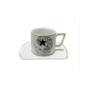 ☕Arabic/Turkish Coffee Cup 12pc Set 6 cups & 6 saucers Star - Picture 1 of 1