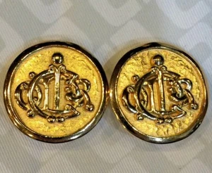 Pendientes con clip grueso con logotipo de Christian Dior vintage con logotipo - Imagen 1 de 6