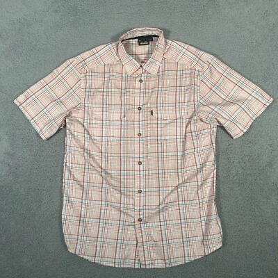 Camisa Kavu Para Hombre Talla Mediana Blanca Naranja A Cuadros Abotonada Exterior Senderismo Defecto Foto 1 de 4