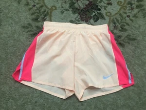 NIKE Girls' Dry 10K Running Shorts 890519-814 Peach/Pink/Gray SZ L - Picture 1 of 4