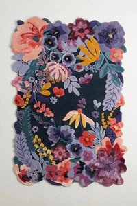 Tapis floral touffeté à la main pour salon, chambre à coucher, bureaux, chambre d'enfants, salle à manger - Photo 1/8