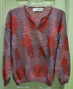 Vintage 1980's Mondo Di Marco Sophisticated Sweater & Unusual Neck Made in Italy - Picture 1 of 8