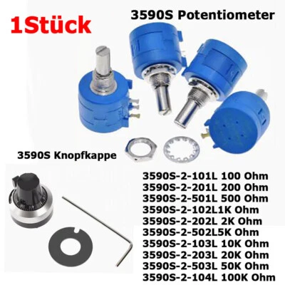 3590S-2 Drehdraht Präzisions-Potentiometer-Topf 10 dreht variablen Widerstand x1 - Bild 1 von 4