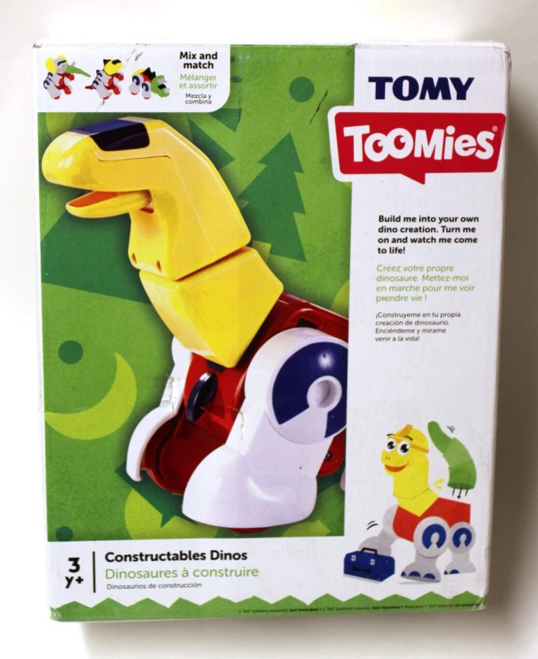 TOMY Constructables Dinosaur Motorized Building Dinos Playset 18pcs