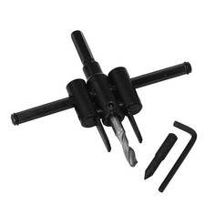 Wood Circle Cutter Kit Hole Saw Drill Bit Punch Woodworking Tool Adjustable