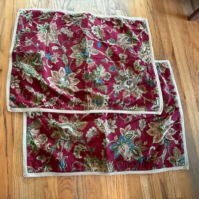 Conjunto de 2 peças chaps Ralph Lauren Annabelle fronhas de travesseiro padrão vermelho jacobino floral - Imagem 1 de 4