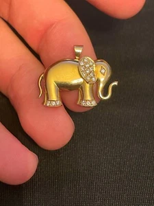18k diamond elephant pendant - Picture 1 of 4
