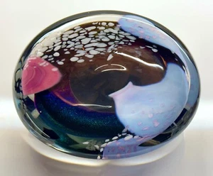 ART GLASS ~ ROBERT G EIKHOLT ~ XL 6 3/4" x 6" FREE FLOWING SCUPTURE PAPERWEIGHT - Picture 1 of 9
