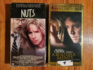 (Lot2) Nuts 1987 A Beautiful Mind 2001 VHS RARE ORIG HTF OOP Drama Romance - Picture 1 of 5