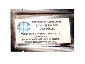 Käsekultur für 100 Liter Milch für Käseherstellung Inhalt 3g - Bild 1 von 1
