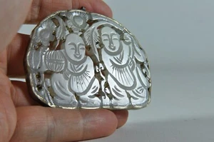 Fine Antique Chinese White Jade Pendant w/ Maybe Silver Bezel - Picture 1 of 6