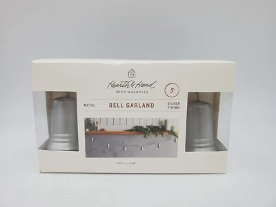 Hearth & Hand with Magnolia Metal Bell Garland - Silver Finish - 5ft length - Image 1 of 4