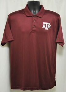 NCAA Texas A&M Aggies FANATICS Large Men's L 100% Polyester Wick Polo Golf Shirt