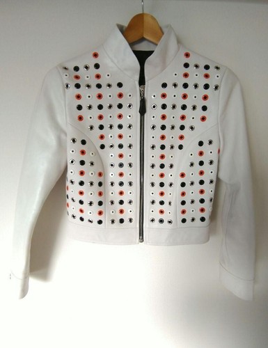LOUIS VUITTON（LV） LOUIS VUITTON giacca bianca vera pelle occhiello taglia 36 donna