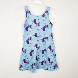 SO Girls Blue Unicorn Sleeveless Dress Size 10  - Picture 1 of 6