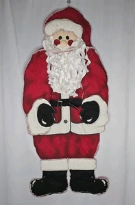 Puerta o pared acolchada vintage de tela de Papá Noel tradicional Navidad - Imagen 1 de 3