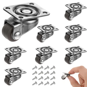 8Pcs 1/2Inch Small Caster Wheels, 360 Degree Swivel Casters Set, Caster Wheels w - Picture 1 of 12