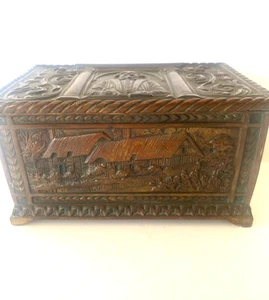 Antique Heavy (gilt) Bronze Casket - Shakespeare -Gilt mostly gone - Picture 1 of 8