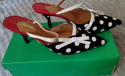 J. Renee Estelia Black/White/Red Polka Dot Shoes- Women's Size 10 - Image 1 of 4