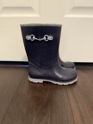 Gucci Kids Children's Blue Rubber Rain Boot w/Horsebit 285288 4073 Foto 1 de 4