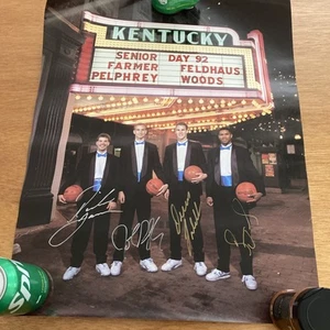 92 Kentucky Wildcats Basketball Auto Poster Unforgettables Farmer, Woods, Pelp.. - Picture 1 of 11