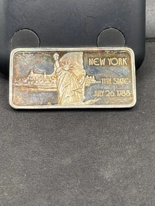 Vintage Monster Toned  New York 11th State Hamilton Mint One Troy Oz .999 Silver - Picture 1 of 3