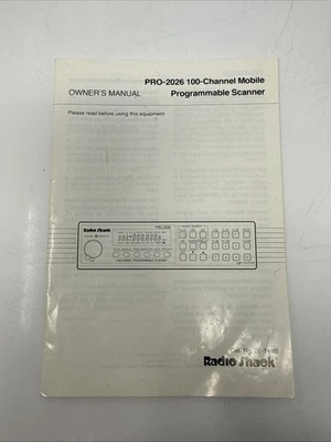 RADIO SHACK PRO-2026 100-Channel Mobile Programmable Scanner Owners Manual - Image 1 of 4
