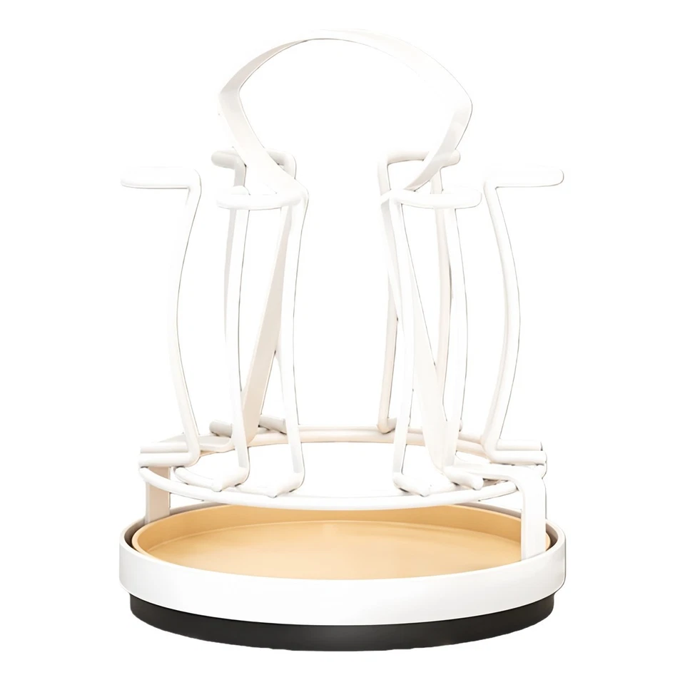 Estante para copas de vino 6 ganchos giratorio de metal que ahorra espacio para mostrador de cocina Foto 1 de 4