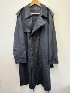 Gabardina St Michael para hombre talla 42 chaqueta vintage gris oscuro con cinturón - Imagen 1 de 14