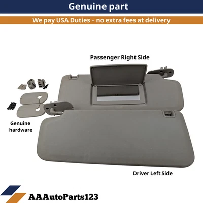 2007-2013 Chevy Silverado GMC Sierra Sunvisor conjunto par de para-sóis OEM cinza e - Imagem 1 de 4