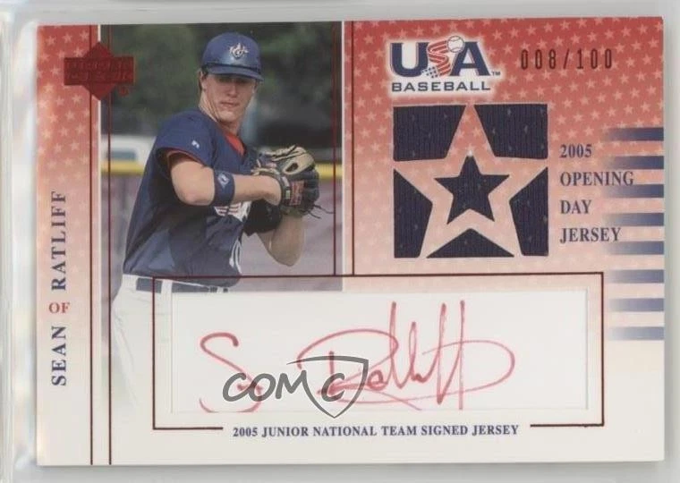 2005 USA Baseball Junior National Team Signed Jersey Red Ink Sean Ratliff Auto - Image 1 of 2
