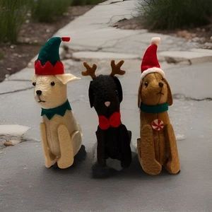 Target's Bullseye Playground Christmas Holiday 5" Felt Plush Dogs, Set of Three - Picture 1 of 2
