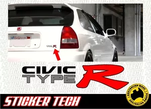 HONDA CIVIC EK EK9 1996 - 2000 1.6 B16B TYPE R OEM TAILGATE VINYL STICKER DECAL - Picture 1 of 2