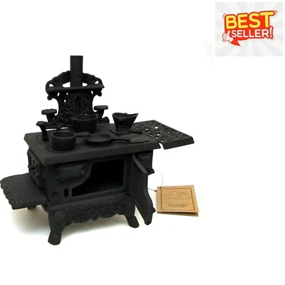 12" Black Mini Wood Cook Stove with Complete Accessories - Easy to Assemble - Image 1 of 2