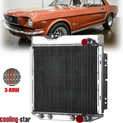 3-Row Radiator For 64-66 Ford Mustang 60-65 Falcon/ Ranchero/ Mercury Comet AT - Image 1 of 4