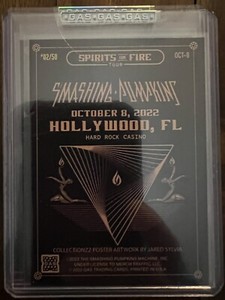 SMASHING PUMPKINS VERY RARE CONCERT POSTER GAS TRADING CARD HOLLYWOOD 2022 #2/50