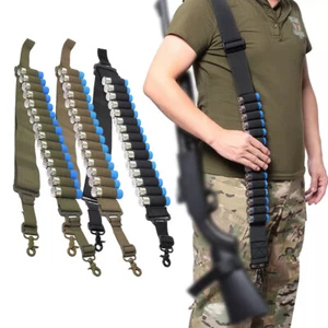 Tactical 15 Rounds Shotgun Shell Holder Gun Sling 12GA Bandolier Ammo Carrier - Picture 1 of 25