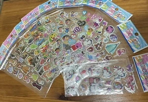 10 Sheets Kid Puffy Stickers Teacher Rewards Dora Mine craft Rainbow Assorted - Picture 1 of 6