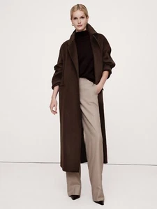BANANA REPUBLIC Oversized Double Faced Cape Coat | Chocolate Brown Small NWT - Picture 1 of 4