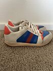 Men Gucci Screener Sneakers Gg Size Us 11.5 Vintage Effect Leather