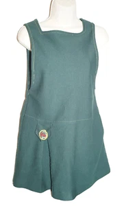 Vtge Girl Scout Cadette Dress Uniform Top Green Size 8 Made USA Zipper 2000 - Picture 1 of 5