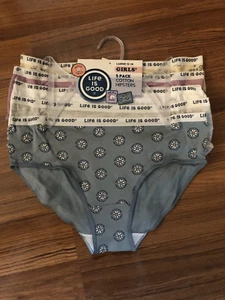 Life Is Good Girls Underwear Cotton Hipsters 5 Pack Sz Large (12-14) NEW - Picture 1 of 1