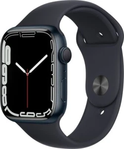 Apple Watch Series 7 45mm (GPS) Aluminum Black with Black Sport Band - Good - Zdjęcie 1 z 3