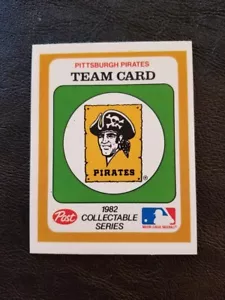 1982 POST CEREAL TEAM CARD PITTSBURGH PIRATES NICE RARE ITEM - Picture 1 of 2