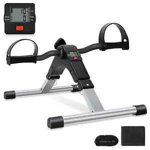 Foldable Mini Exercise Bike Under Desk Stationary Arm & Leg Foot Pedal Exerciser - Picture 1 of 17