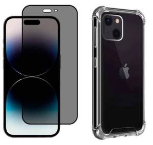 Coque Etui + Verre Trempé Anti Espion pour iPhone 16 15 Plus 14 Pro Max SE 2022 - Photo 1 sur 9