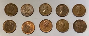 1960-1969 Canada 10 Penny Lot 1 Cent Average Circulated Copper - Low Mint! Rare! - Picture 1 of 3
