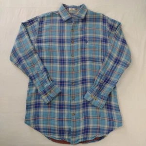 Peter Millar Mountainside Flanellhemd Herren M blau kariert mittelschwer Baumwolle Logo - Bild 1 von 18