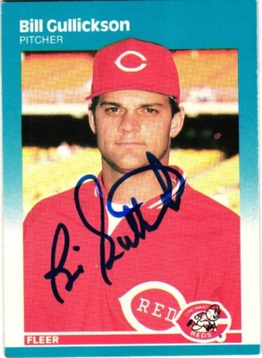 Bill Gullickson #203 Signed 1987 Fleer MLB Baseball Card Reds AUTO - Image 1 of 2