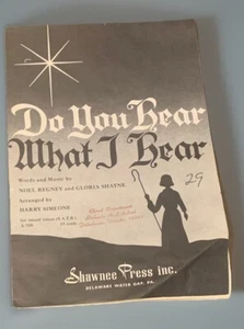 Shawnee Press, Inc. "Do You Hear What I Hear" Sheet Music 1963 Simeone Arrange - Picture 1 of 5